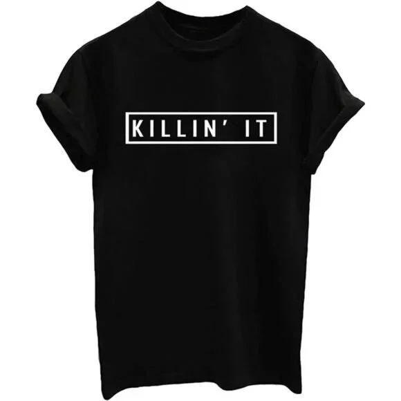 KILLIN' IT Women's T-shirt Cool Boss Babe Tee Girlboss shirt LARGE Size L - Picture 2 of 3